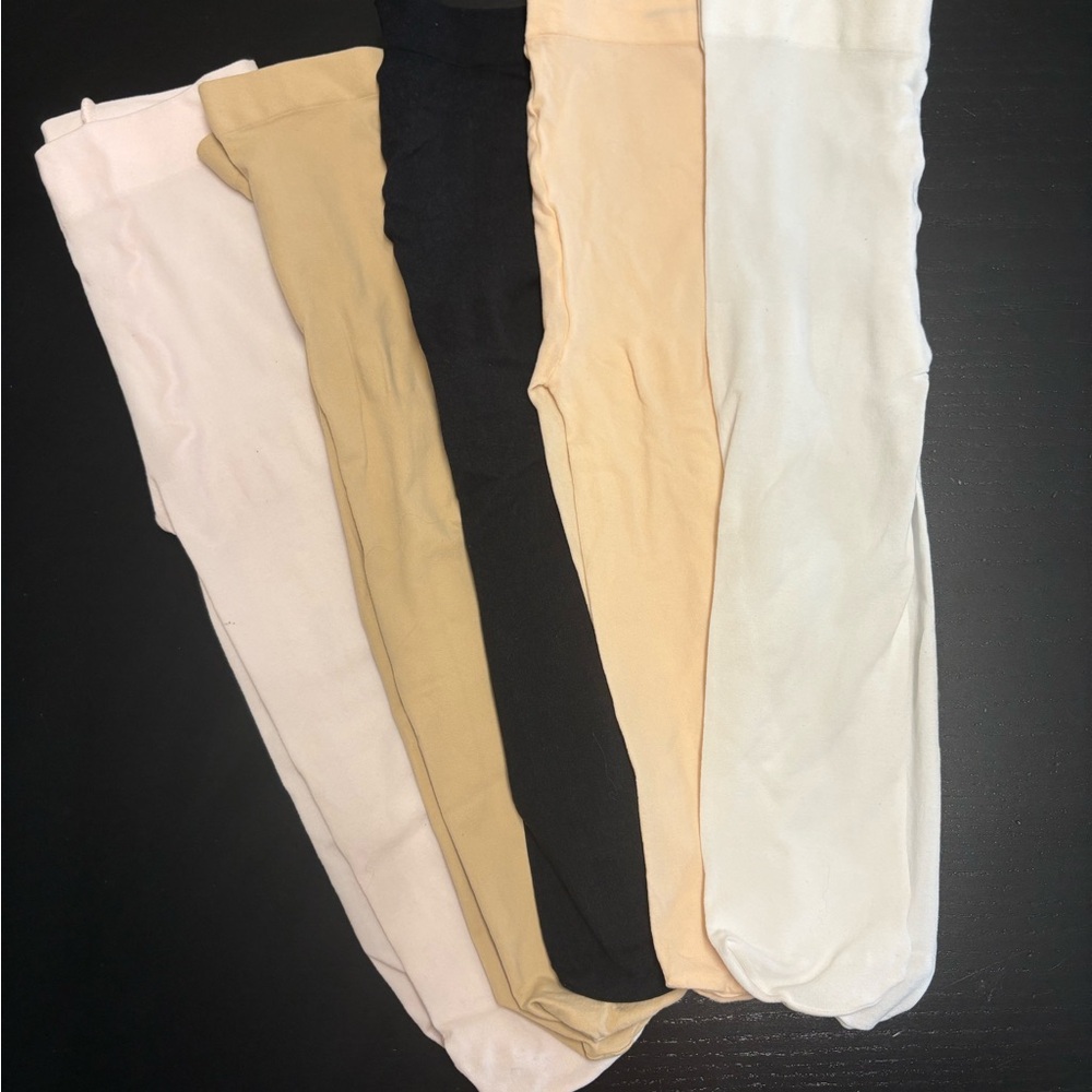 0-9m Baby Girl Multi-Pack Tights/Nylons - Black, Tan, Cream, Pink, White